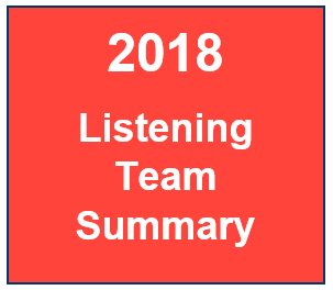 2018 Listening Team Summary